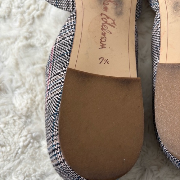 Sam Edelman Women's Size 7.5 Multicolor Plaid Pointy Rodney D'Orsay Flats - Picture 8 of 8